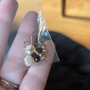 Unbranded Clean Beauty White Black Gold Faux Pearl Earrings Women’s Accessories